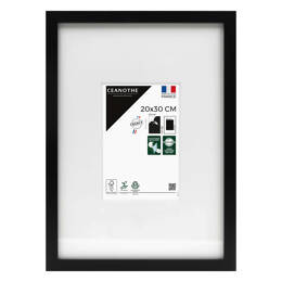 Cadre Photo Wild Noir 20x30 cm/A4 en résine recyclé – Cadre photo avec Verre Acrylique et Passe-partout intégré - Fabriqué en France - Ceanothe