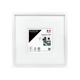 Cadre Photo Wild Blanc 30x30 cm en résine recyclé – Cadre photo avec Verre Acrylique et Passe-partout intégré - Fabriqué en France - Ceanothe