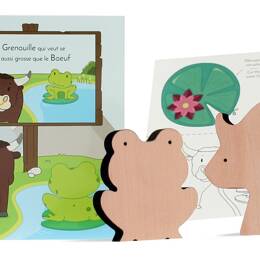 PAULETTE ET SACHA Fable animée - La Grenouille et le Boeuf | bois & carton | développe l'imagination | histoires et jeu narratif