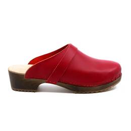 Sabot Suédois Rouge Cuir Mat