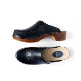 Sabot Marine Folk Embossé Motif Pavot