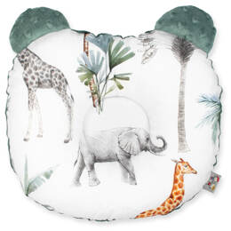 Coussin anti tête plate réversible en minky, Safari