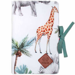 Protège carnet de santé bébé en coton, Safari