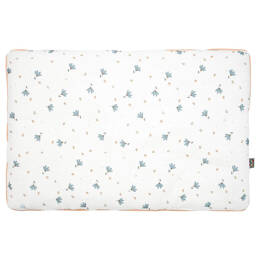 Oreiller plat réversible en gaze de coton, Bleuet