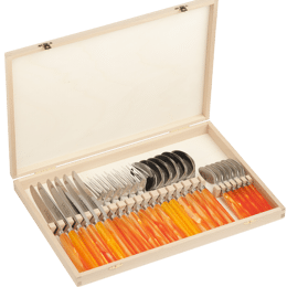 Ménagère 24 pièces couverts Jean Dubost Monaco acrylique orange