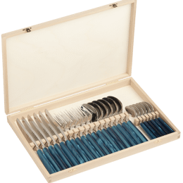 Ménagère 24 pièces couverts Jean Dubost Monaco acrylique turquoise