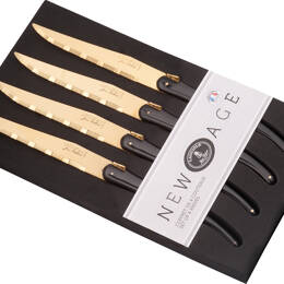 Coffret 4 couteaux steak New Age Lame dorée Laguiole Jean Dubost