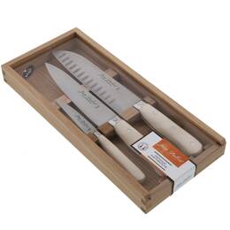 Coffret 3 couteaux de cuisine cuisine Jean Dubost POM blancs