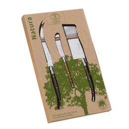 Coffret 3 pièces fromage Laguiole Jean Dubost gamme NATURA