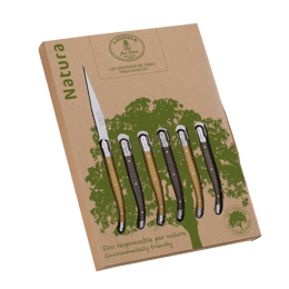 Coffret 6 couteaux écoresponsables Laguiole Jean Dubost gamme NATURA