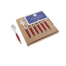Jean Dubost Les Laguiole à la française® coffret 6 cuillères à café couleur rouge