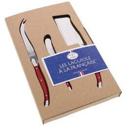 Coffret 3 pièces fromage Jean Dubost Les Laguiole à la française®, colori rouge