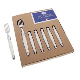 Jean Dubost Les Laguiole à la française® coffret 6 fourchettes couleur blanche