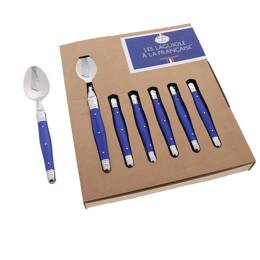 Jean Dubost Les Laguiole à la française® coffret 6 cuillères de table couleur bleue