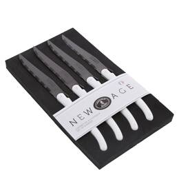 Coffret 4 couteaux steak New Age Pure Lame noire Laguiole Jean Dubost
