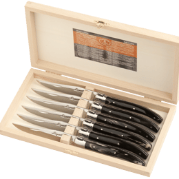 Coffret 6 couteaux Laguiole manche corne véritable