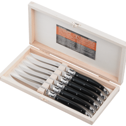 Coffret 6 couteaux Laguiole manche noir