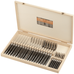 Ménagère 24 pièces Laguiole manche noir 25/10 eme