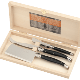 Coffret 3 couteaux fromage Laguiole manche noir