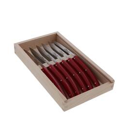 Coffret 6 couteaux Le Thiers 2.0 manche acrylique rouge