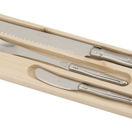 Coffret 3 pièces petit déjeuner Laguiole tout inox