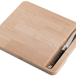 Planche fromage hêtre avec couteau Laguiole