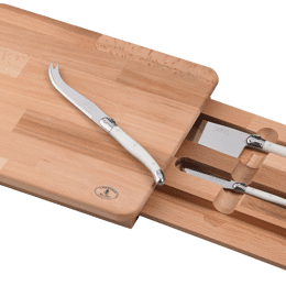 Planche à fromage avec 3 couteaux fromage Laguiole