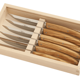 Coffret 6 couteaux Le Thiers manches bois d'olivier