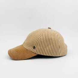 Casquette rayure camel  - DAVY