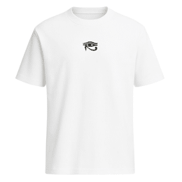 T-shirt blanc Oeil d'Horus noir brodé