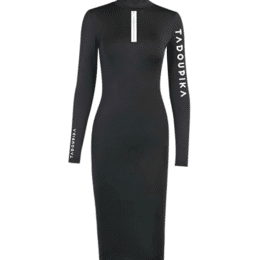 Robe sportswear noire logos asymétriques