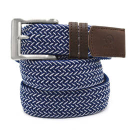 Ceinture Tressée marine et blanc