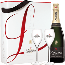 Champagne Lanson - le Black Création - Coffret 2 Flûtes